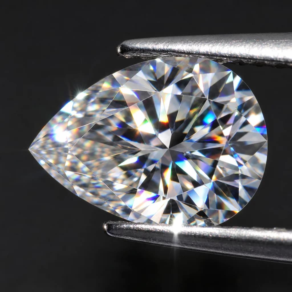 Moissanite catching the light